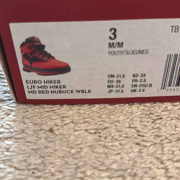 Timberland Euro Hiker Red and Black Boots - Picture 2 of 7